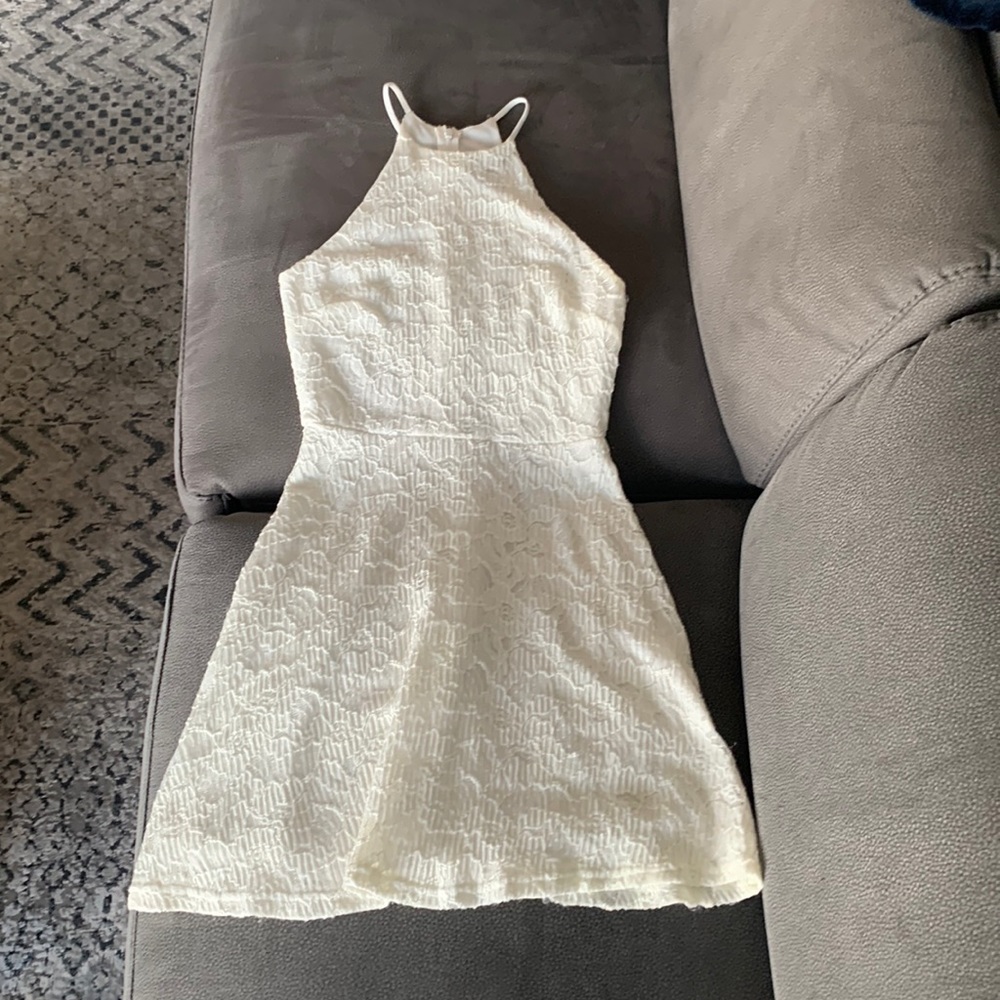 Woman’s AQUA white pattern on pattern dress, size XS